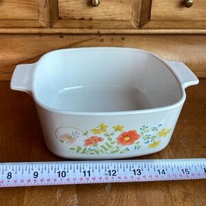 💛🧡 Poppy and Wildflower Corningware White Dish Base